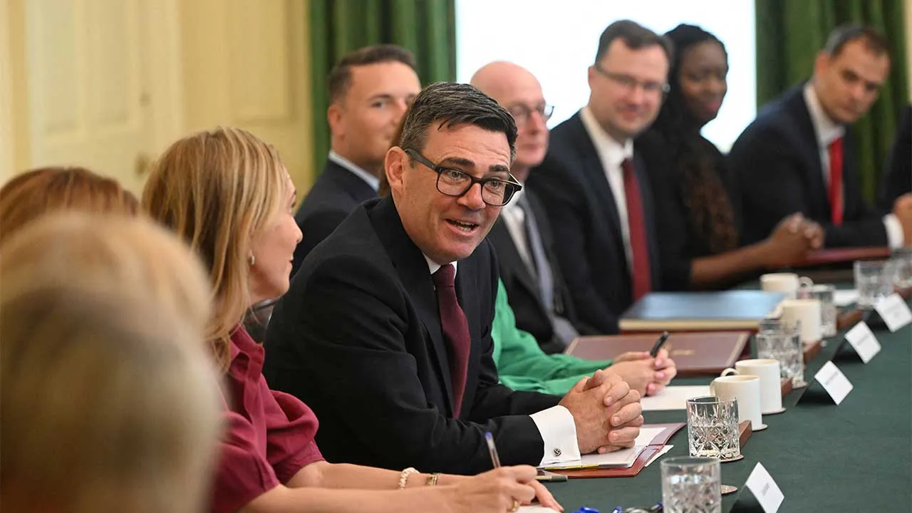 British Prime Minister Andy Burnham holds his first Cabinet meeting, in London, Britain, July 21, 2026. Eddie Mulholland/Pool via REUTERS