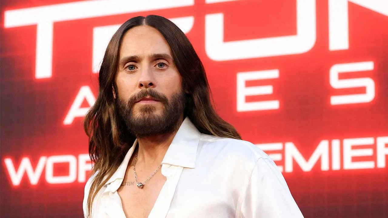 FILE PHOTO: Cast member Jared Leto attends a premiere for the film 'Tron: Ares', in Los Angeles, California, U.S., October 6, 2025. REUTERS/Mario Anzuoni/File Photo