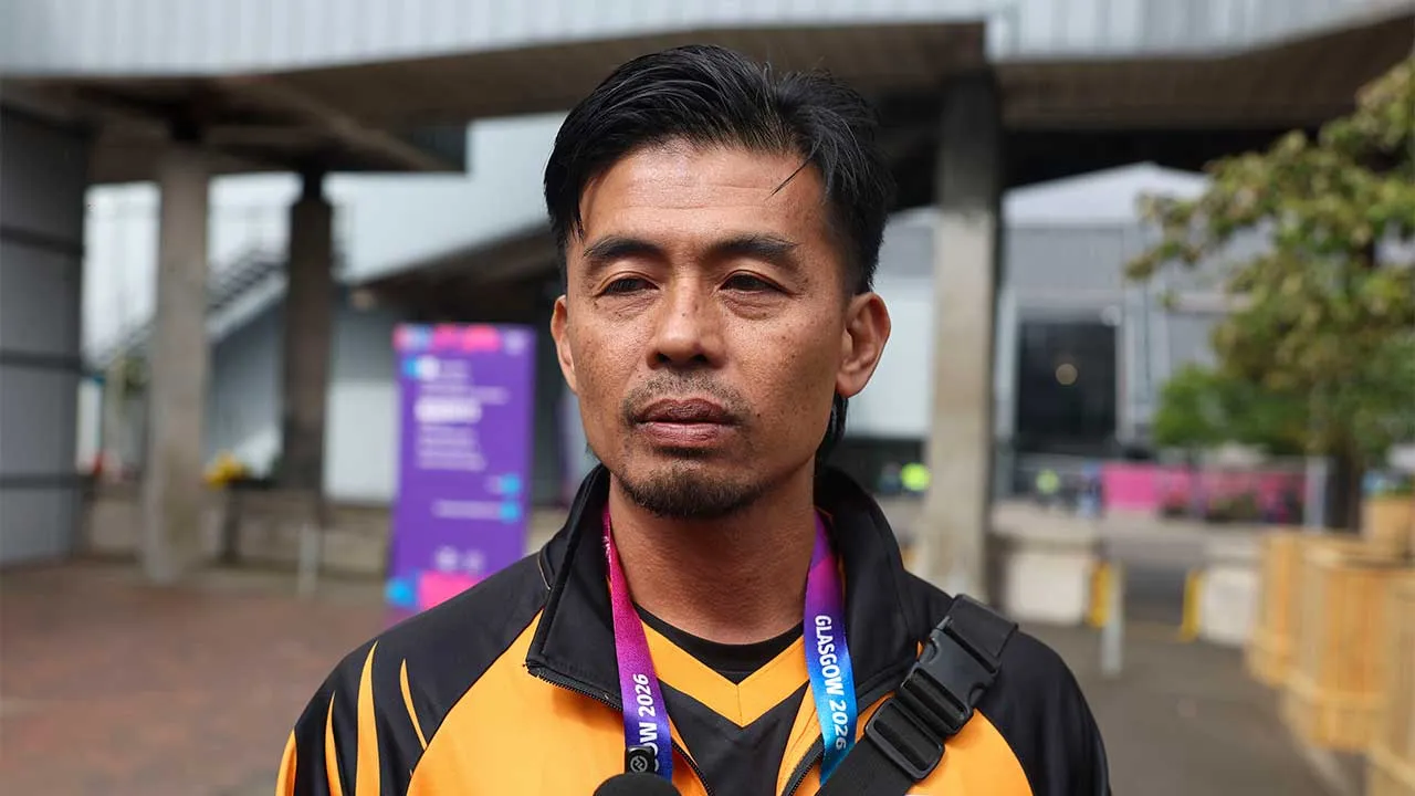 GLASGOW, 24 Julai -- Jurulatih Kebangsaan Para Powerlifting, Mohamad Shahibullah Ambi ketika bertemu pengamal media di temasya Sukan Komanwel Glasgow di SEC Armadillo hari ini.  -- fotoBERNAMA (2026) HAKCIPTA TERPELIHARA