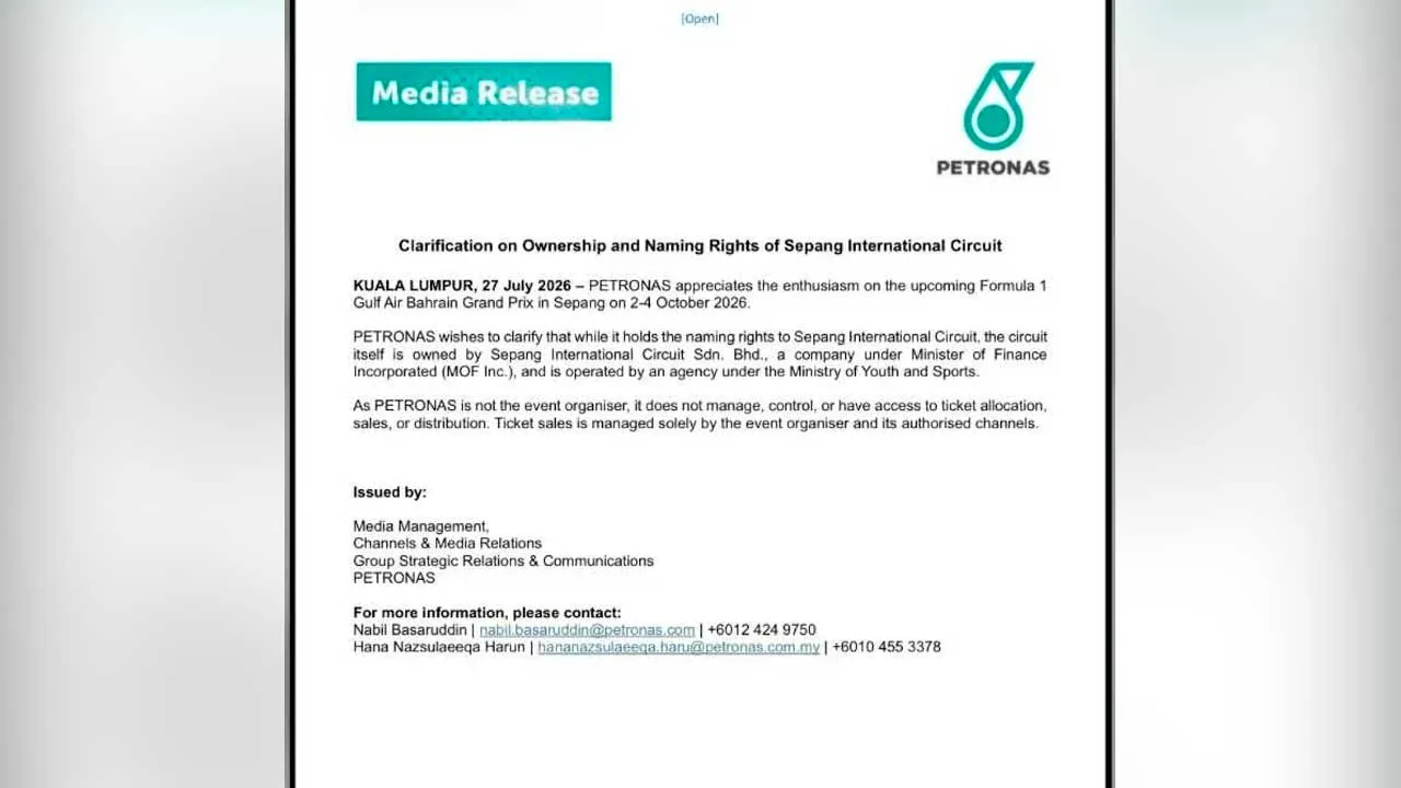 [TB]_Petronas tidak urus tiket F1 Sepang_SINAR