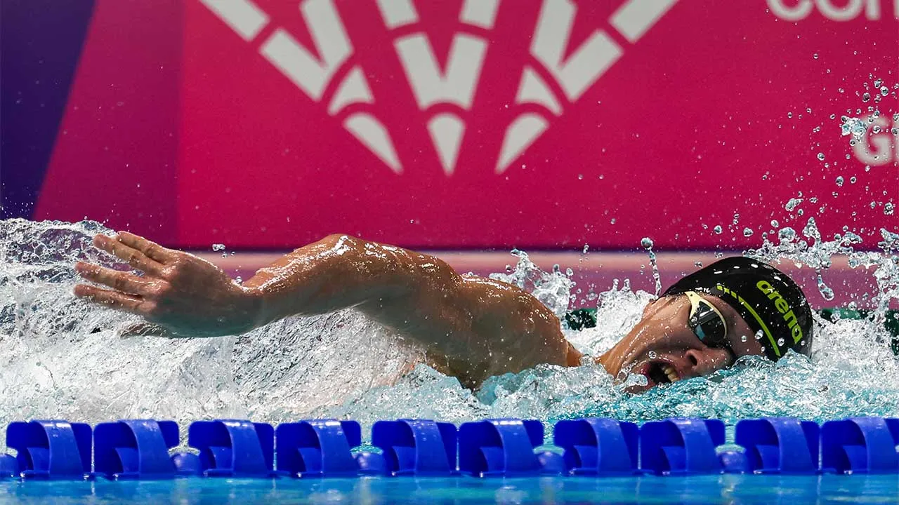 GLASGOW, 24 Julai – Perenang negara Tan Khai Xin pada sesi saringan 200 meter rampaian individu lelaki pada temasya Sukan Komanwel Glasgow di Tollcross International Swimming Center hari ini.  --fotoBERNAMA (2026) HAK CIPTA TERPELIHARA