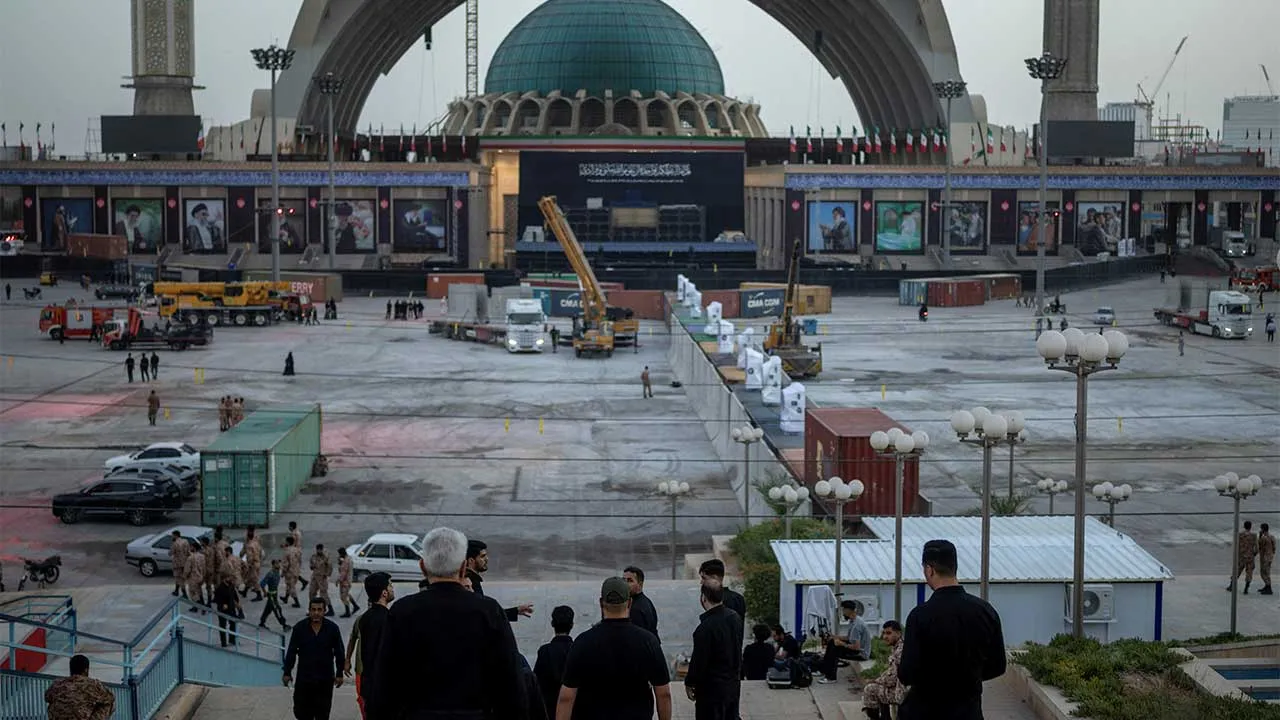 Preparations are underway ahead of a farewell ceremony for Iran's late Supreme Leader Ayatollah Ali Khamenei, who was killed on February 28 in Israeli and U.S. airstrikes, at the Imam Khomeini Grand Mosalla, in Tehran, Iran July 2, 2026. REUTERS/Alkis Konstantinidis Foreign media in Iran operate under guidelines set by the Ministry of Culture and Islamic Guidance, which regulates press activity and permissions ISRAEL OUT. NO COMMERCIAL OR EDITORIAL SALES IN ISRAEL. NO ACCESS FOR ISRAELI MEDIA. NO USE BBC PE
