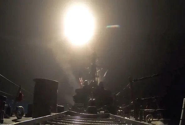 A munition is launched at an unknown location, during what U.S. Central Command (CENTCOM) says are strikes on Iran, in this screen grab taken from a handout video released on July 15, 2026. U.S. Central Command/Handout via REUTERS 