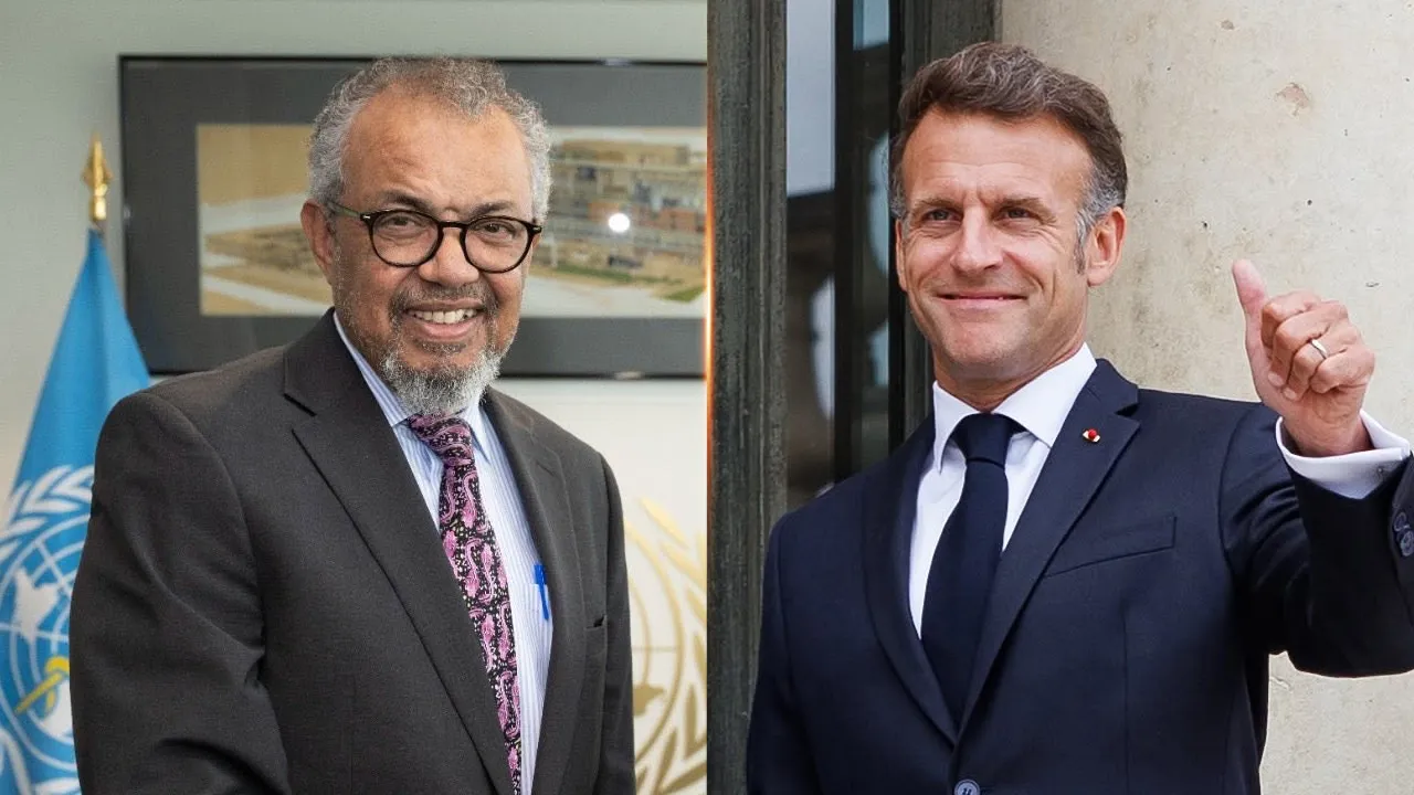 Tedros Adhanom Ghebreyesus + emmanuel macron_Astro AWANI