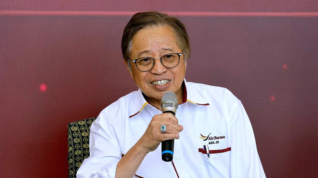 SEPANG, July 20 -- Sarawak Premier Tan Sri Abang Johari Tun Openg answering the questions from the media during the launch of its inaugural flight between Kuching and Kuala Lumpur at Kuala Lumpur International Airport (KLIA) Terminal 1 today.  AirBorneo Airways (“AirBorneo”) today marked a historic milestone with the launch of its inaugural flight between Kuching and Kuala Lumpur, marking the beginning of AirBorneo’s next phase of growth.  --fotoBERNAMA (2026) COPYRIGHT RESERVED