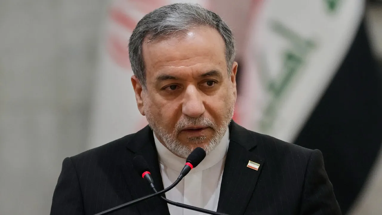 Iranian Foreign Minister Abbas Araghchi speaks during a news conference with his Iraqi counterpart Fouad Hussein after their meeting at the foreign ministry in Baghdad, Iraq, Sunday, June 28, 2026. (AP Photo/Hadi Mizban)