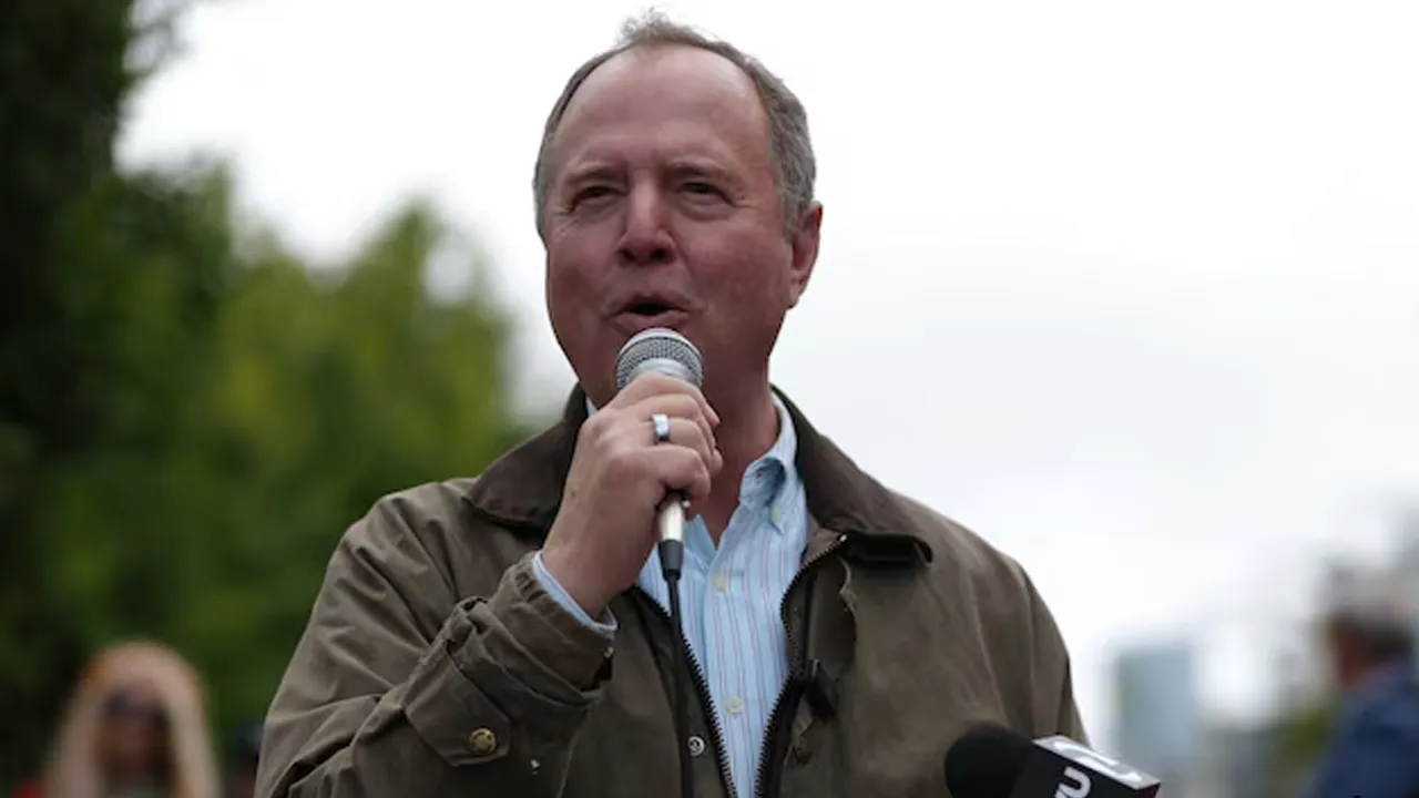 Senator Adam Schiff (D-CA) speaks during a rally in support of congressional candidate Connie Chan in San Francisco, California, U.S., May 29, 2026. REUTERS/Manuel Orbegozo