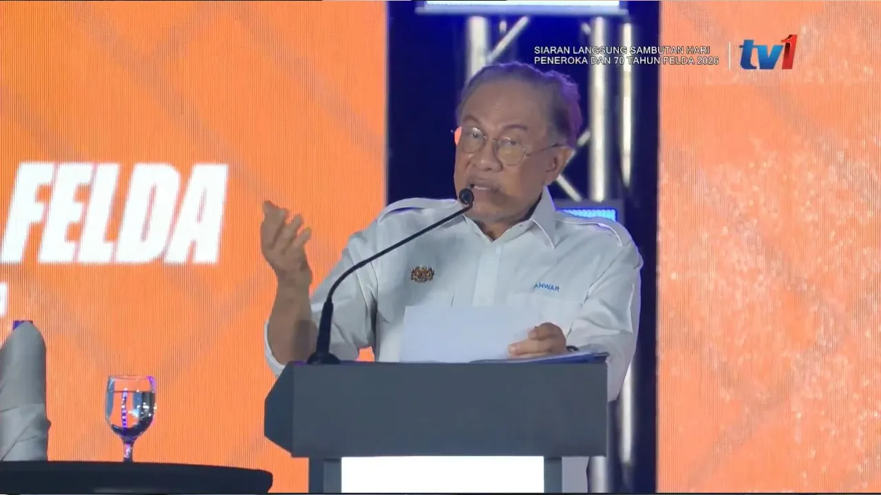 Anwar Ibrahim, Hari Felda. Kredit. tangkap layar video RTM
