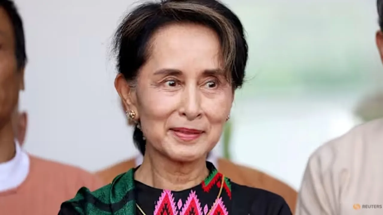 Aung San Suu Kyi is seen at a school in Kawhmu, Yangon, on Jul 18, 2019. (File photo: Reuters/Ann Wang)