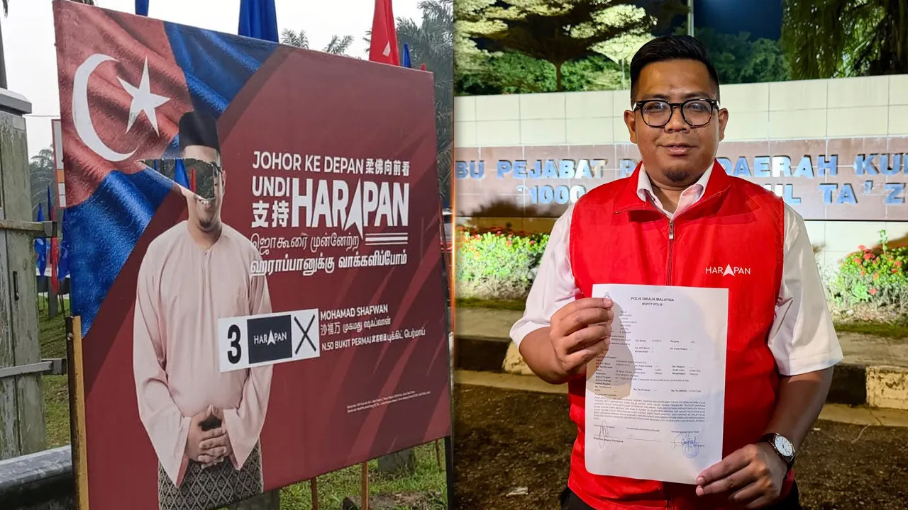 Calon PH dakwa billboard kempen dikhianat, laporan polis dibuat. -- astro awani