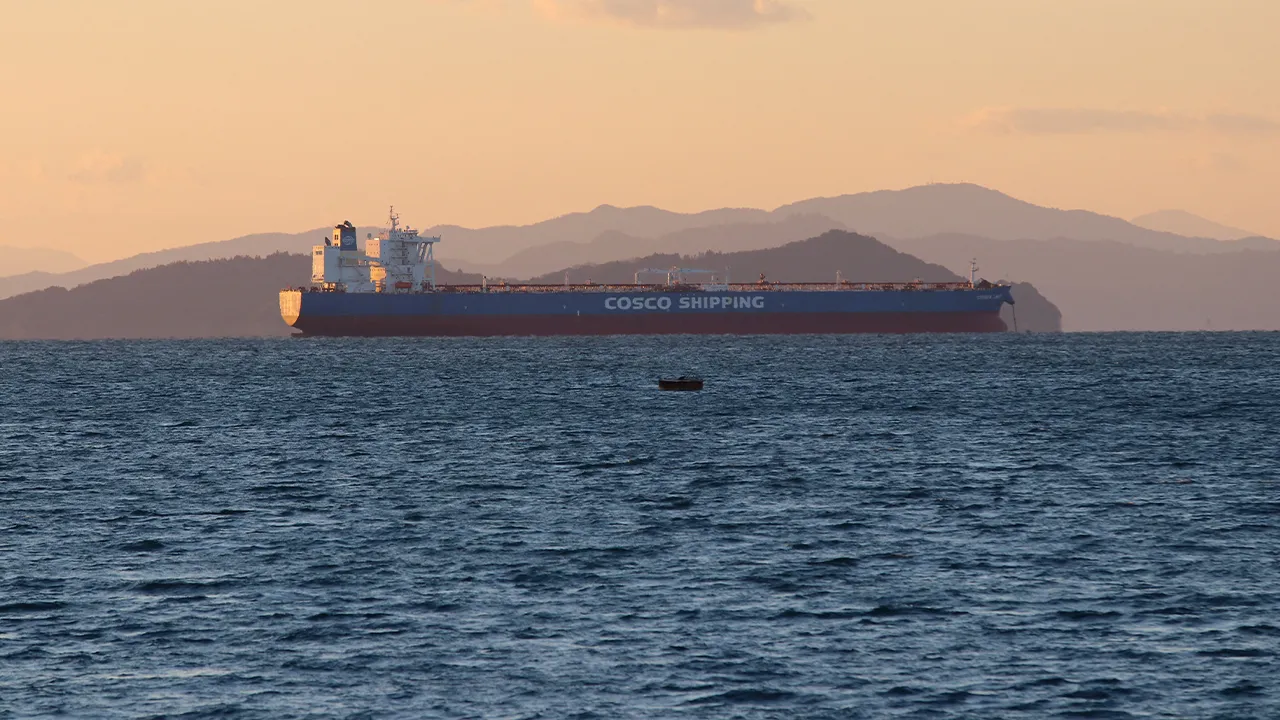A file image from March 2, 2024, shows the Chinese-flagged VLCC supertanker Cosnew Lake, which exited the Red Sea via the Bab el-Mandeb Strait on July 23, 2026. VLADIMIR TONIC/Handout via REUTERS THIS IMAGE HAS BEEN SUPPLIED BY A THIRD PARTY. NO RESALES. NO ARCHIVES. MANDATORY CREDIT VERIFICATION: - Reuters confirmed the identity of the oil tanker as "COSNEW LAKE" (IMO: 9804289) by the stern, mast and name on the hull of the managing company that matched archive imagery. - The date was verified by original 