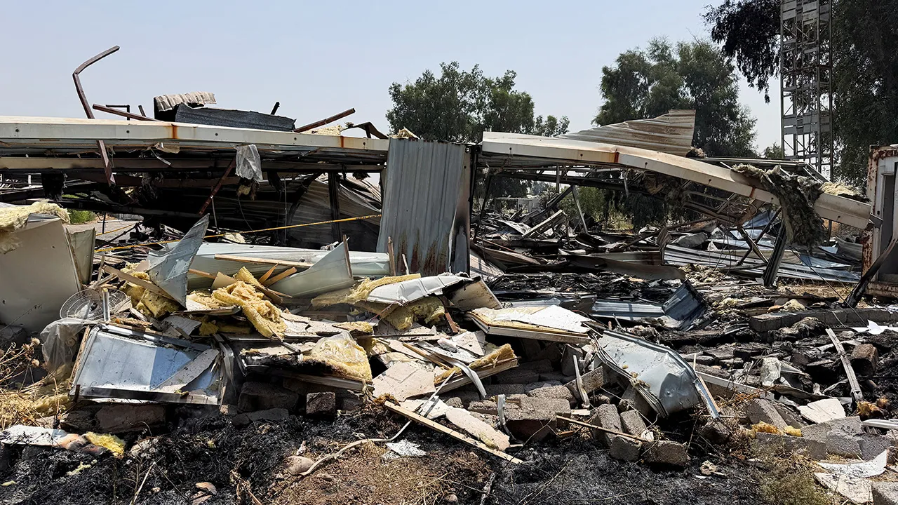 Damage at a site belonging to Iraq's Popular Mobilization Forces (PMF) following airstrikes that the PMF said were carried out by U.S. and Saudi forces, in Bartella, Nineveh province, Iraq, July 29, 2026. Picture taken with a mobile phone. REUTERS