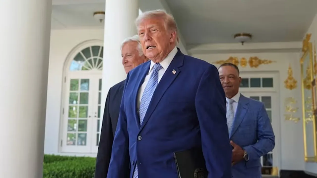 US President Donald Trump arrives for an event to honour the 2025 World Series champions Los Angeles Dodgers in the Rose Garden of the White House, Thursday, Jul 23, 2026, in Washington. (Photo: AP/Alex Brandon)