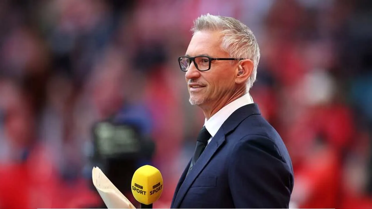 Soccer Football - FA Cup Semi Final - Manchester City v Liverpool - Wembley Stadium, London, Britain - April 16, 2022 TV pundit and former player Gary Lineker is seen inside the stadium before the match Action Images via Reuters/Carl Recine Purchase Licensing Rights