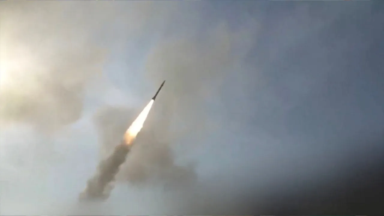 A screengrab from an Iranian state TV video says to show an Iranian missile flying through the air at an unknown location, in this screengrab obtained by Reuters on July 8, 2026. Iranian State TV/Handout via REUTERS ATTENTION EDITORS - THIS PICTURE WAS PROVIDED BY A THIRD PARTY. ISRAEL OUT. NO COMMERCIAL OR EDITORIAL SALES IN ISRAEL. NO ACCESS FOR ISRAELI MEDIA. NO USE BBC PERSIAN. NO USE VOA PERSIAN. NO USE MANOTO. NO USE IRAN INTERNATIONAL. NO USE RADIO FARDA. DIGITAL: NO USE BBC PERSIAN. NO USE VOA PERSI