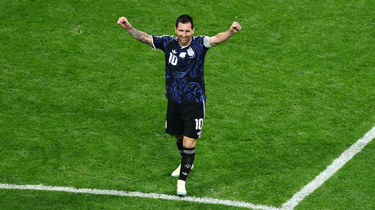 Soccer Football - FIFA World Cup 2026 - Semi Final - England v Argentina - Atlanta Stadium, Atlanta, Georgia, U.S. - July 15, 2026 Argentina's Lionel Messi celebrates after the match as they advance to the World Cup final REUTERS/Carlos Barria