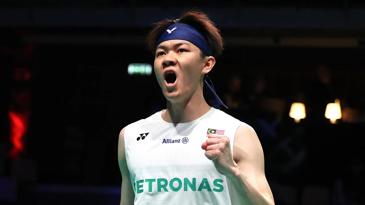 HORSENS (Denmark), April 29 -- Malaysia men’s singles player Lee Zii Jia celebrating his victory after defeating a Japanese Koki Watanabe in their Group B match of the BWF Thomas & Uber Cup Finals 2026 at Forum Horsens, today.  Zii Jia won 21-13, 21-19.  --fotoBERNAMA (2026) COPYRIGHT RESERVED