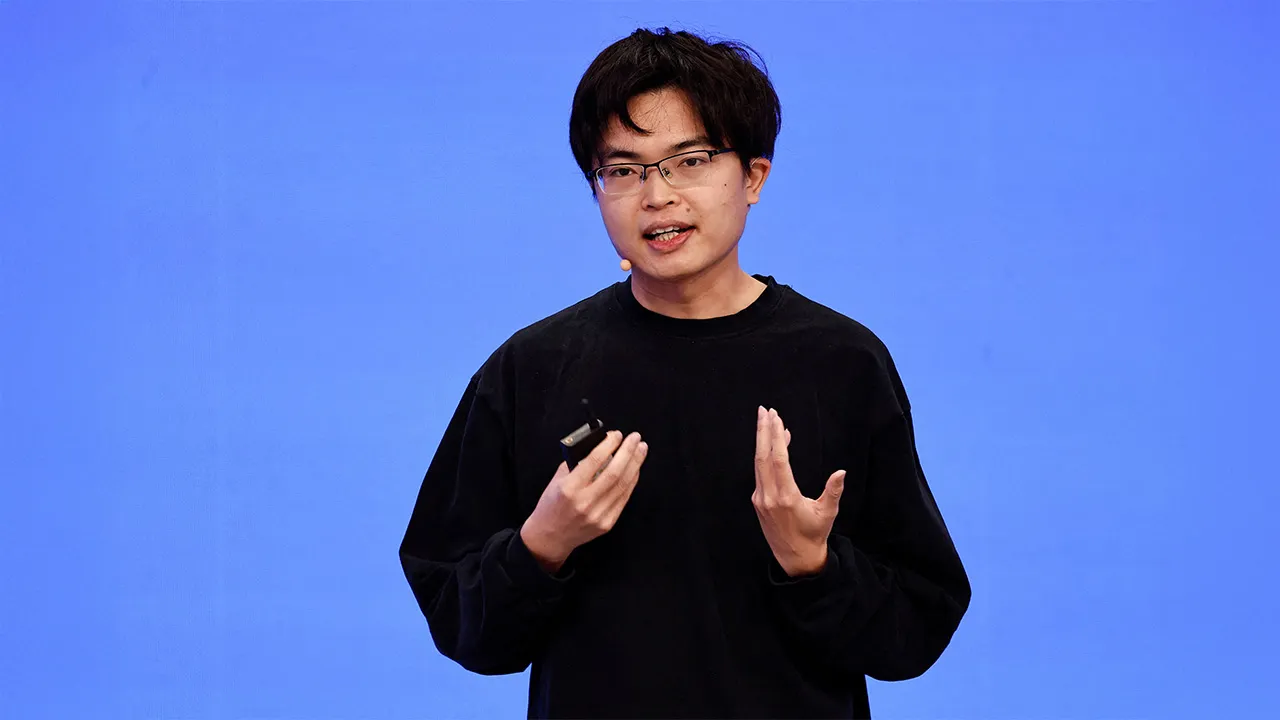 Founder of Moonshot AI Yang Zhilin delivers a speech at a conference of 2026 Zhongguancun forum, in Beijing, China March 25, 2026. REUTERS/Tingshu Wang/File Photo