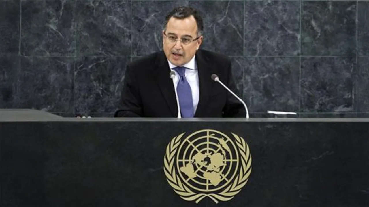 Egypt's Minister of Foreign Affairs Nabil Fahmy addresses the 68th United Nations General Assembly at UN headquarters in New York, September 28, 2013. REUTERS/Adam Hunger