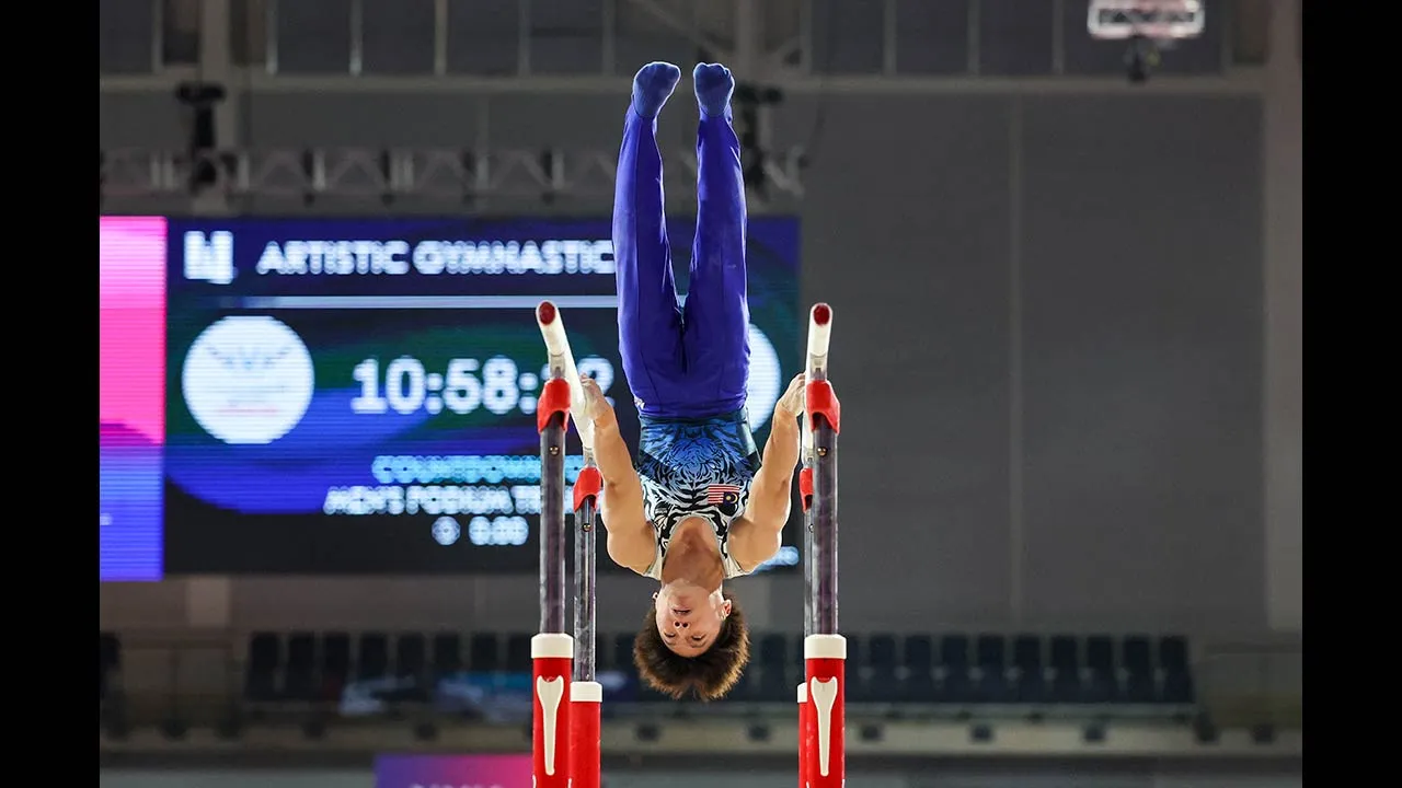 GLASGOW, July 22 -- National gymnast Ng Chun Chen during the national team's training session at the Glasgow International Arena today.  --fotoBERNAMA (2026) COPYRIGHT RESERVED