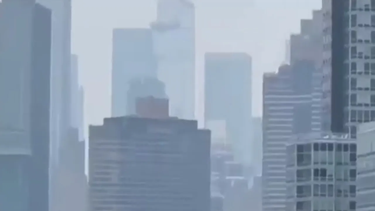 Wildfire smoke from Canada and the Great Lakes region turned skies hazy over Manhattan and much of the Northeast, prompting air quality alerts. New York City officials warned of possibly deteriorating air quality through Wednesday, July 15, urging caution for people with health conditions sensitive to pollution