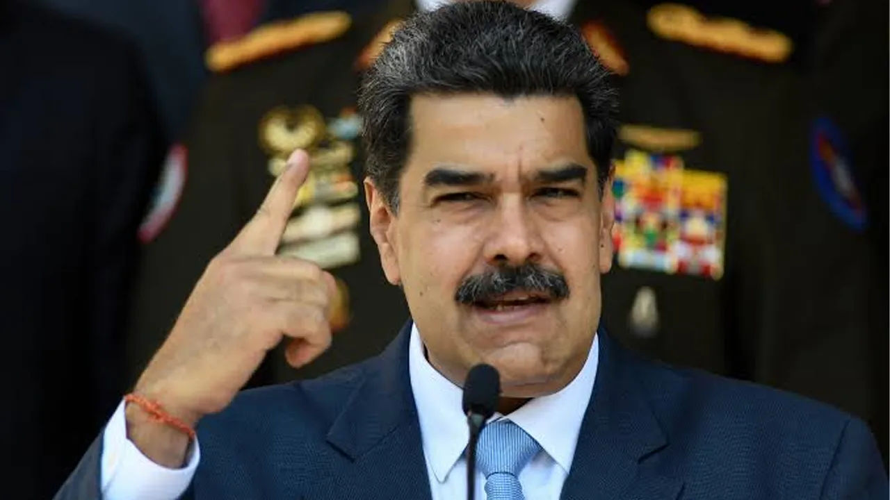 Venezuelan President Nicolas Maduro gives a news conference at the Miraflores presidential palace, March 12, 2020, in Caracas, Venezuela [File: Matias Delacroix/AP]