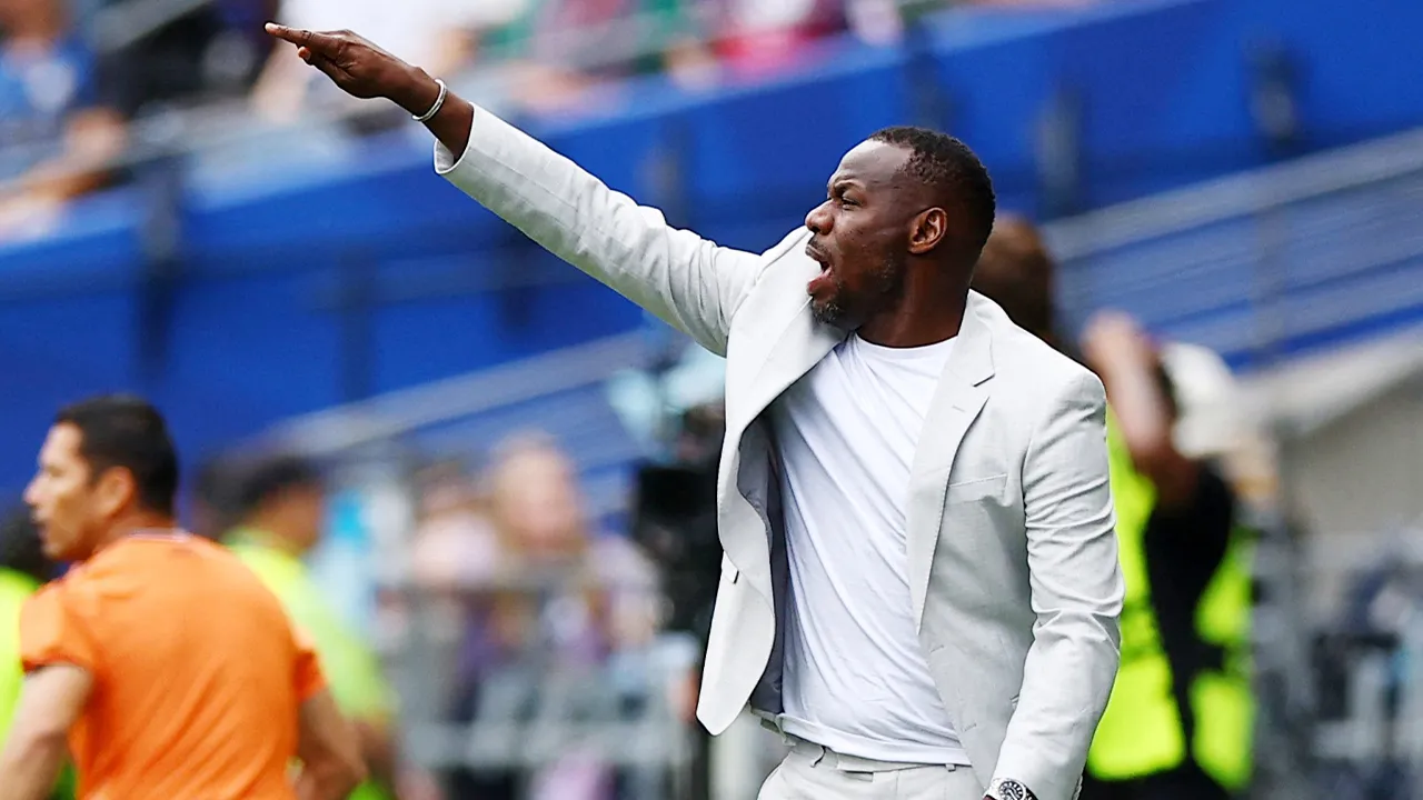 Soccer Football - FIFA World Cup 2026 - Round of 32 - Belgium v Senegal - Seattle Stadium, Seattle, Washington, U.S. - July 1, 2026 Senegal coach Pape Thiaw during the match REUTERS/Agustin Marcarian