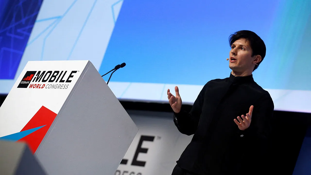 Founder and CEO of Telegram Pavel Durov delivers a keynote speech during the Mobile World Congress in Barcelona, Spain February 23, 2016. REUTERS/