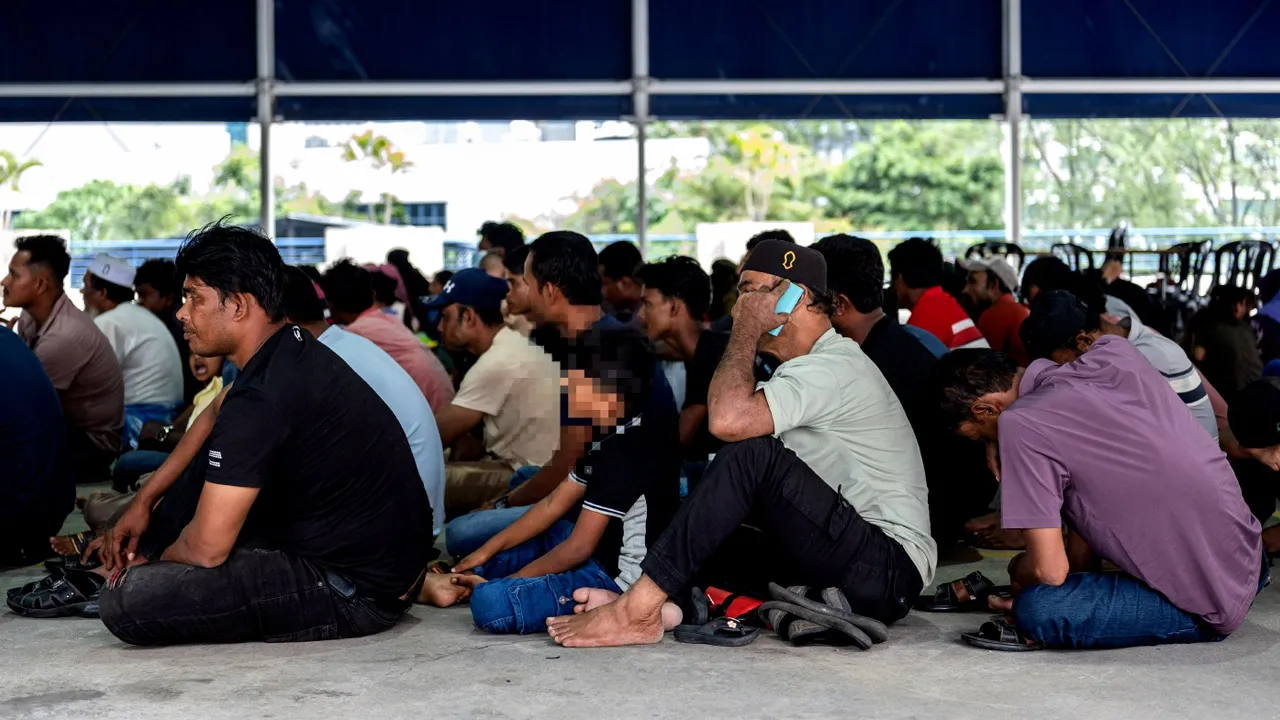 KUALA LUMPUR, 28 Julai -- Pelarian Rohingya berada di Ibu Pejabat Polis Kontinjen (IPK) Kuala Lumpur hari ini selepas dipindahkan dari hadapan pejabat Suruhanjaya Tinggi Pertubuhan Bangsa-Bangsa Bersatu bagi Pelarian (UNHCR) di Jalan Bukit Petaling.  Pemindahan tersebut dibuat bagi mengelakkan isu keselesaan dan keselamatan penduduk setempat sekali gus dapat dijalankan proses saringan dan dokumentasi.  --fotoBERNAMA