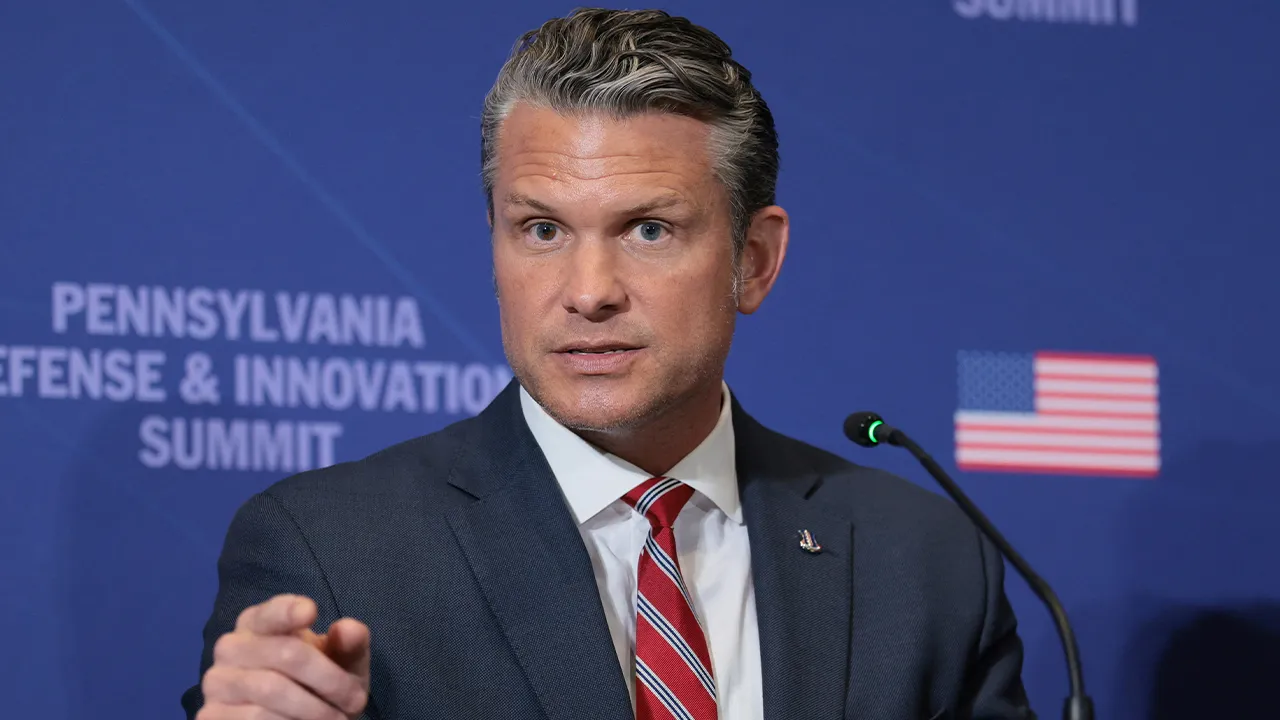 U.S. Defense Secretary Pete Hegseth speaks during the Pennsylvania Defense and Innovation Summit at the United States Army War College in Carlisle, Pennsylvania, U.S., July 15, 2026. REUTERS/Kylie Cooper