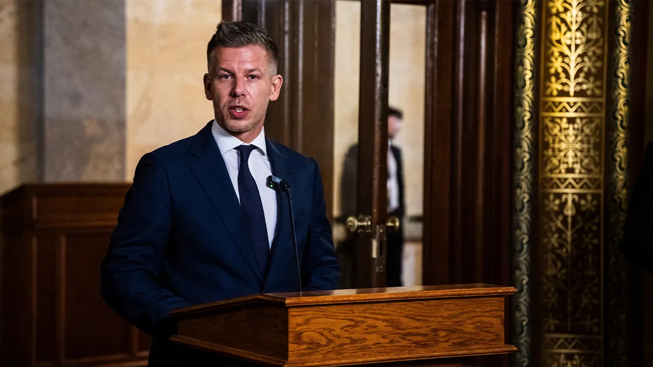 Hungary's Prime Minister Peter Magyar holds a press conference after the 17th constitutional amendment was approved in Budapest, Hungary, July 13, 2026. REUTERS/Marton Monus