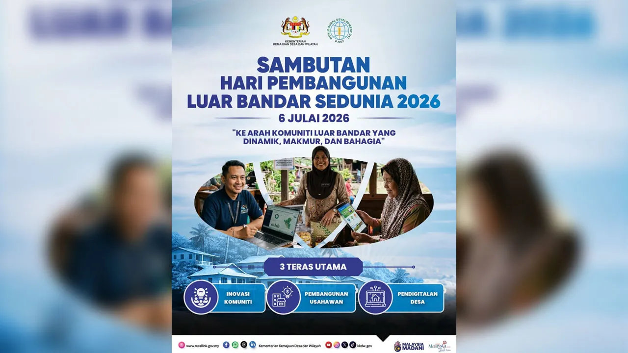 Selaras dengan tema “Ke Arah Komuniti Luar Bandar yang Dinamik, Makmur dan Bahagia”, Sambutan Hari Pembangunan Luar Bandar Sedunia 2026 memberi tumpuan kepada tiga teras utama iaitu Inovasi Komuniti, Pendigitalan Desa dan Pembangunan Usahawan sebagai pemacu kepada transformasi desa yang inklusif, mampan dan berdaya saing.FB Kementerian Kemajuan Desa dan Wilayah