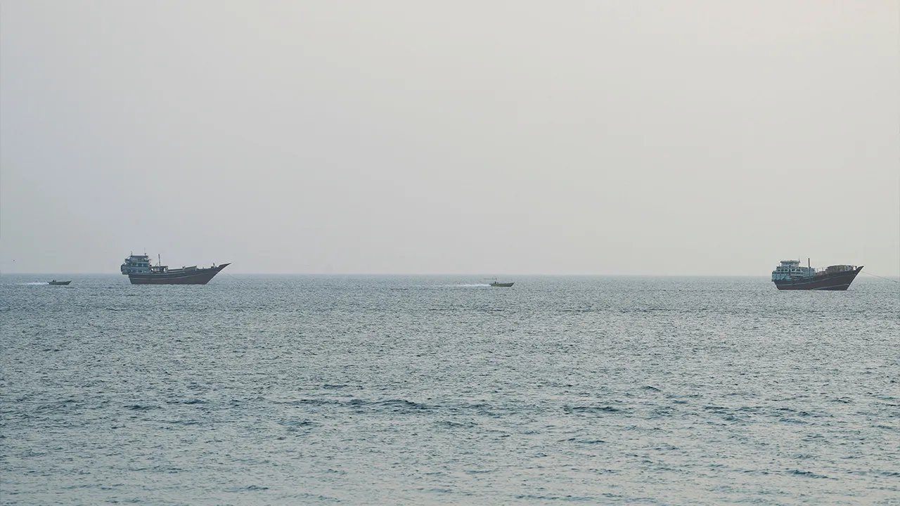 Vessels at the Strait of Hormuz, as seen from Musandam,Oman, July 15, 2026. REUTERS/Stringer