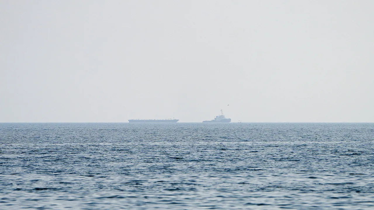 Vessels at the Strait of Hormuz, as seen from Musandam, Oman, July 23, 2026. REUTERS/Stringer
