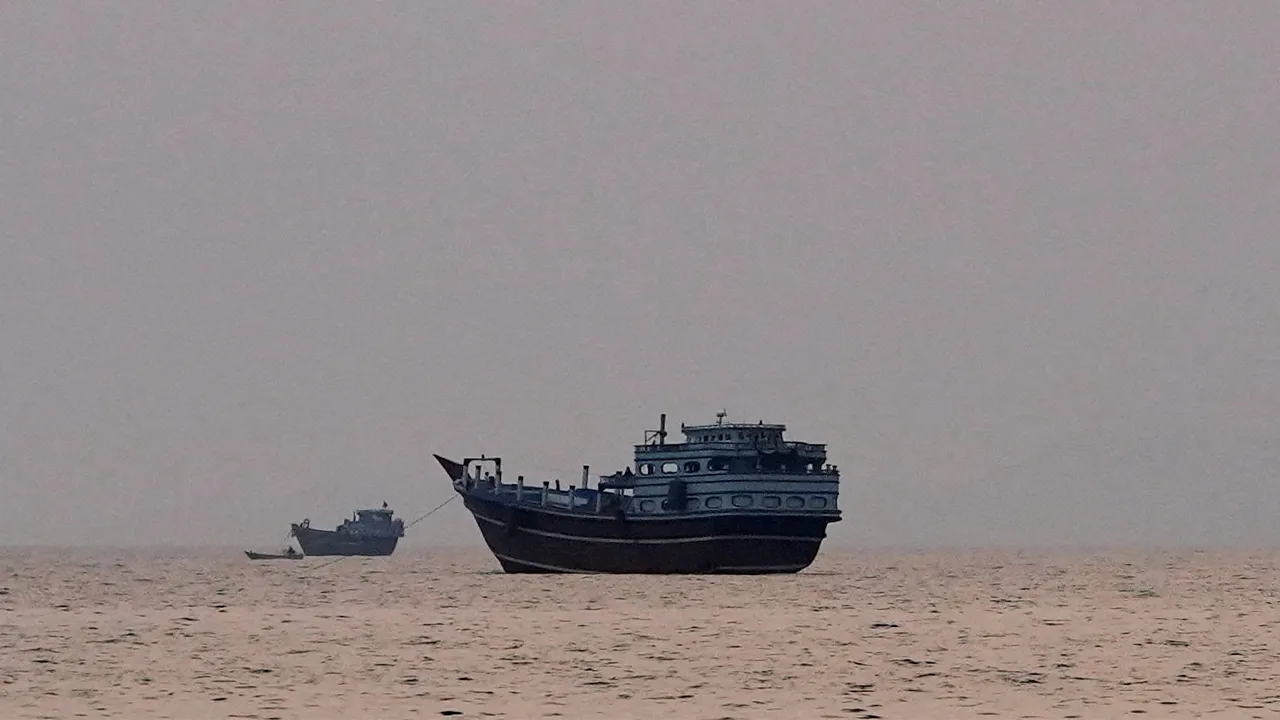 FILE PHOTO: File Photo: Vessels at the Strait of Hormuz, as seen from Musandam, Oman, July 21, 2026. REUTERS/Stringer/File Photo/File Photo