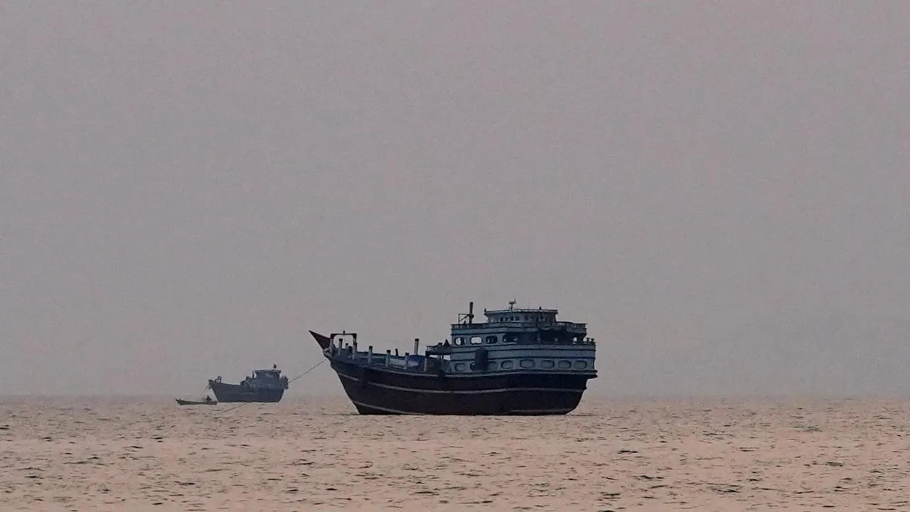Vessels at the Strait of Hormuz, as seen from Musandam, Oman, July 21, 2026. REUTERS/Stringer