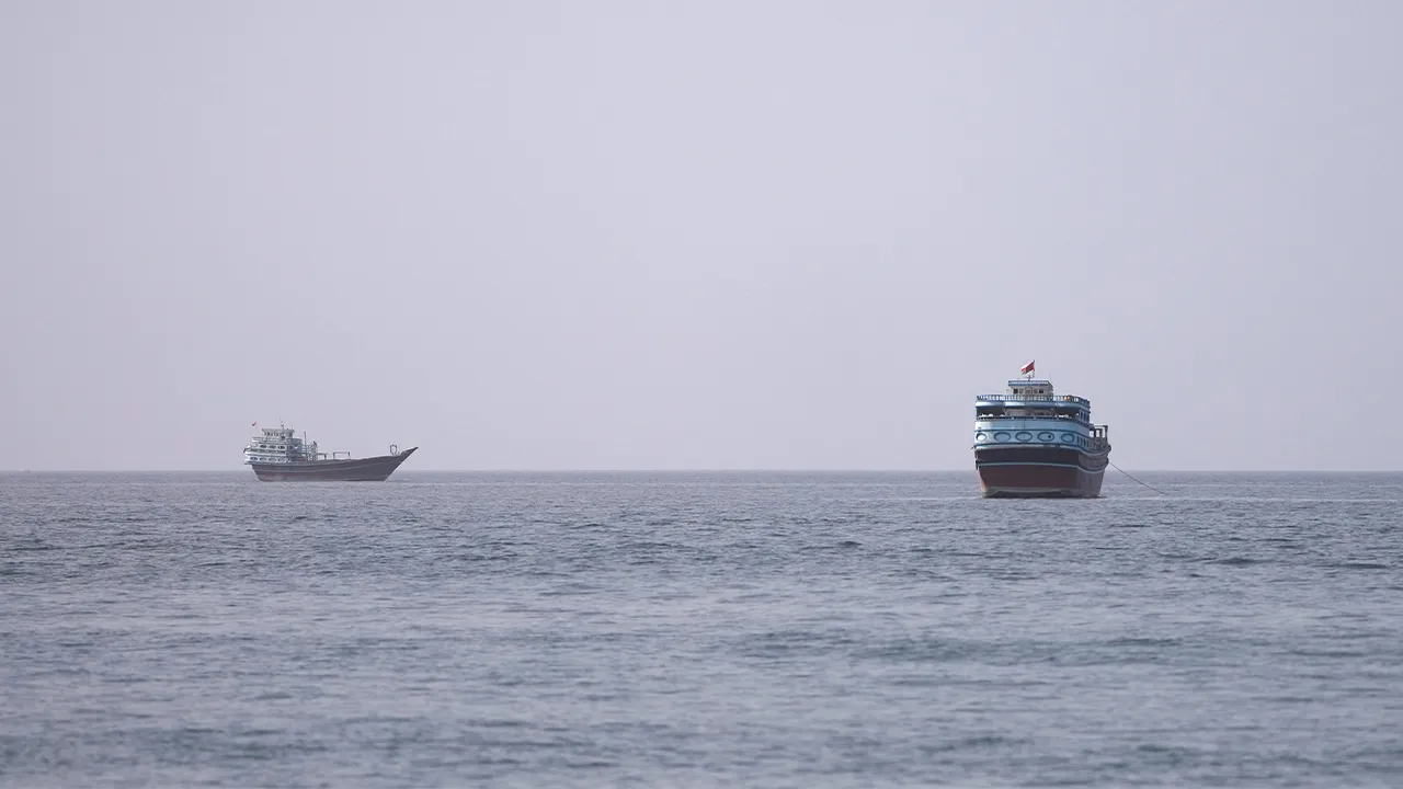 Vessels at the Strait of Hormuz, as seen from Musandam, Oman, July 17, 2026. REUTERS/Stringer