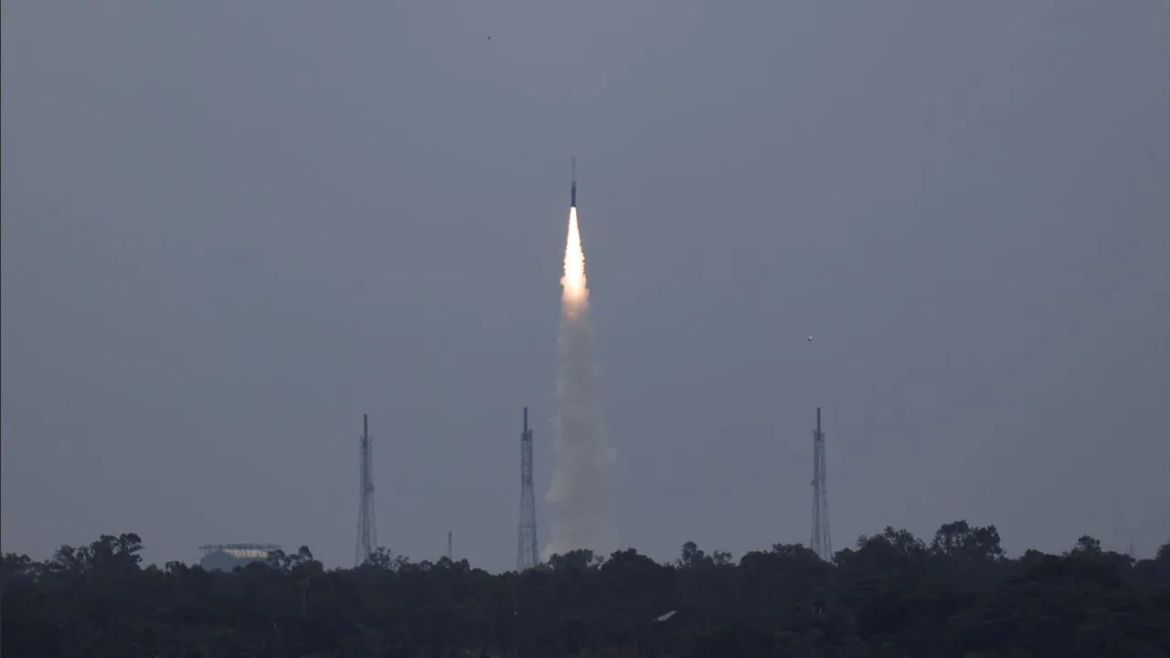 Indian space startup Skyroot Aerospace launched its Vikram-1 rocket, marking the first attempt by an Indian private company to place a satellite in orbit, from the Satish Dhawan Space Centre in Sriharikota, Andhra Pradesh, India, July 18, 2026. REUTERS/Priyanshu Singh