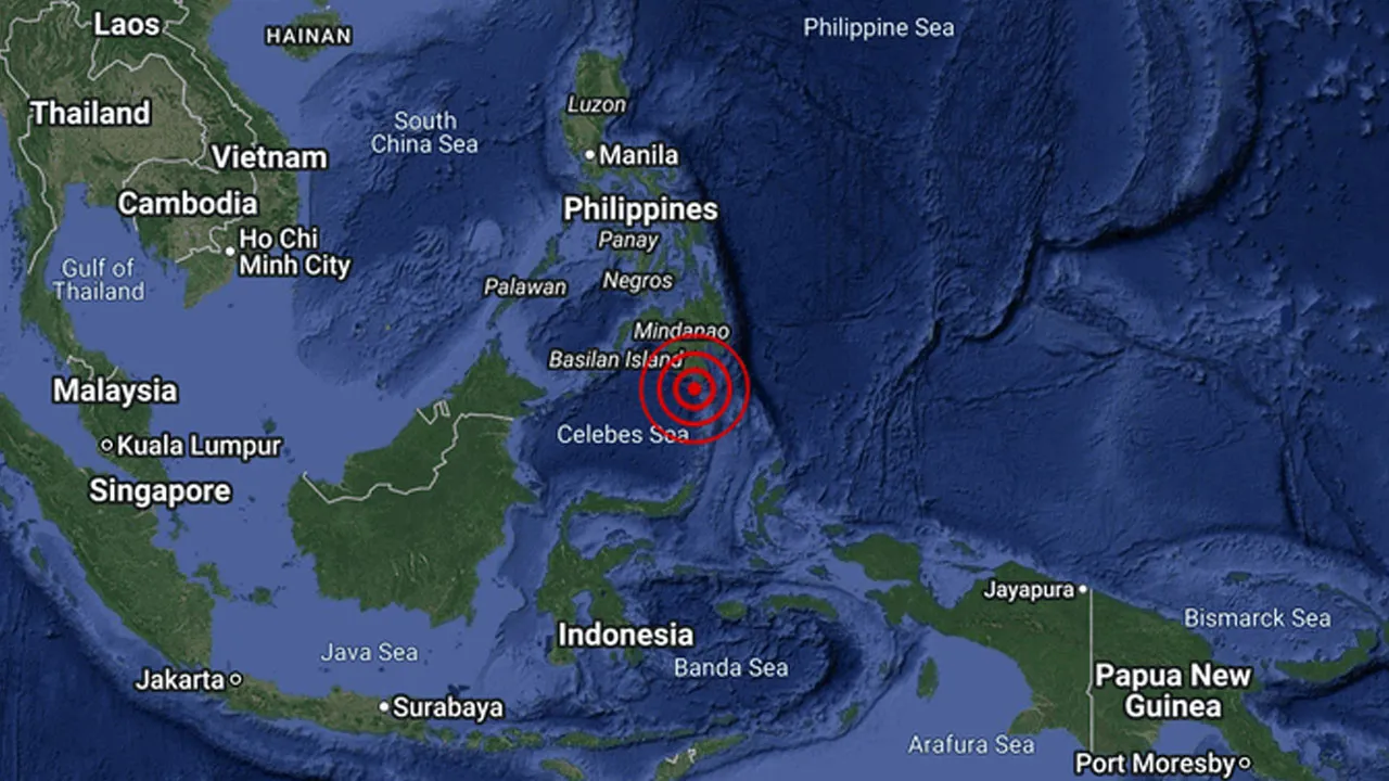 Strong M6.3 earthquake in Mindanao, Philippines at 11:49 PM, 14 July 2026. The epicenter is located at 5.4° North and 125.1° East with a depth of 10 km. 130km South of Koronadal City, Philippines._X @metmalaysia
