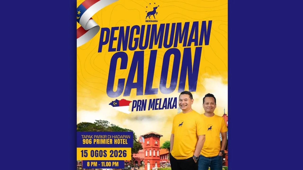 MELAKA, 15 Ogos (Bernama) -- Parti Bersama Malaysia (Bersama) malam ini mengumumkan 15 calon bagi menghadapi Pilihan Raya Negeri (PRN) Melaka akan datang. Perkara itu diumumkan pengasas bersama parti itu Datuk Seri Rafizi Ramli pada satu majlis pengumuman di Batu Berendam di sini malam ini.