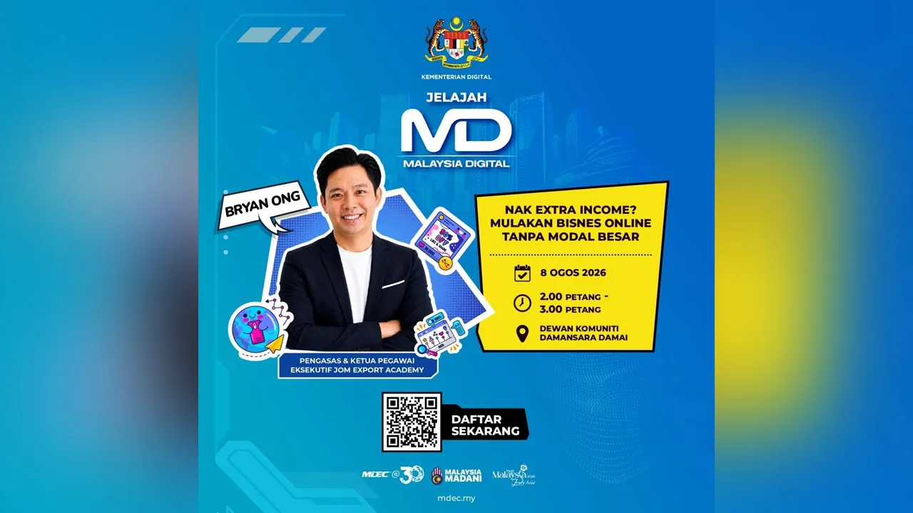 WANT TO LEARN HOW TO GROW YOUR INCOME THROUGH ONLINE BUSINESS?  Don't miss this exclusive sharing session with Bryan Ong, Founder & CEO of Jom Export Academy, as he reveals practical strategies to help you start and grow an online business without requiring a huge capital investment.