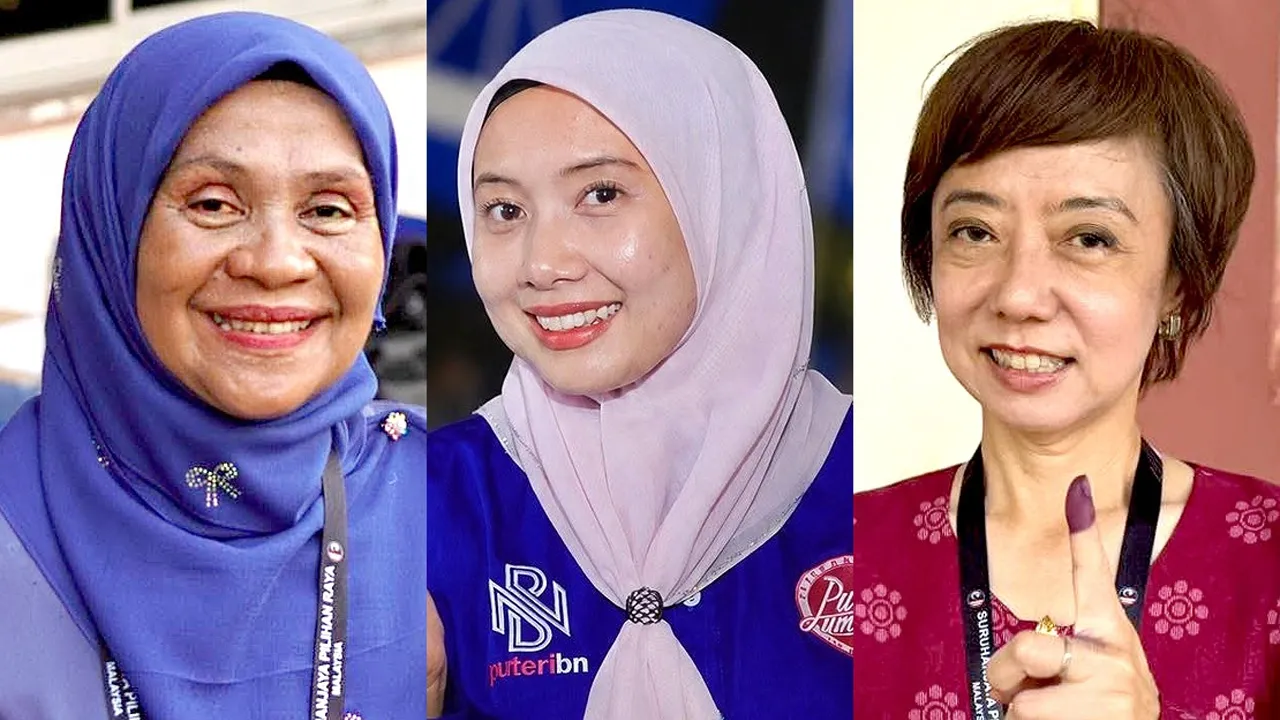 S. Leza Md Yasin (kiri), Siti Nur Umaira Hasim (tengah) dan Nicole Tan Lee Koon._BERNAMA