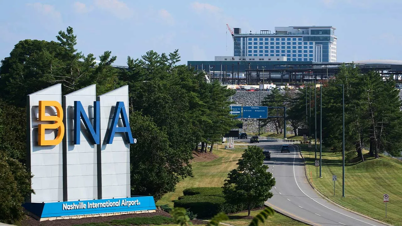A view of the Nashville International Airport is seen Friday, Aug. 28, 2026, in Nashville, Tenn. (AP Photo/George Walker IV)