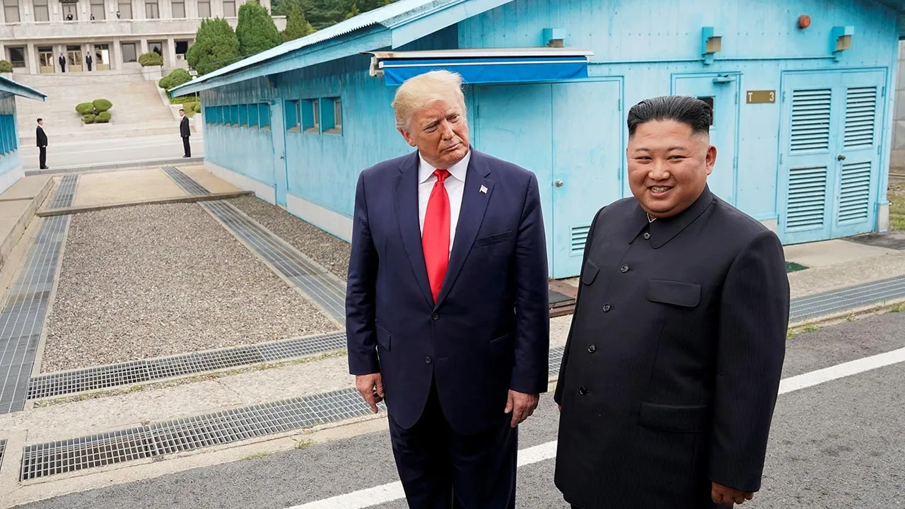 U.S. President Donald Trump meets with North Korean leader Kim Jong Un at the demilitarized zone separating the two Koreas, in Panmunjom, South Korea, June 30, 2019. REUTERS/Kevin Lamarque/File Photo