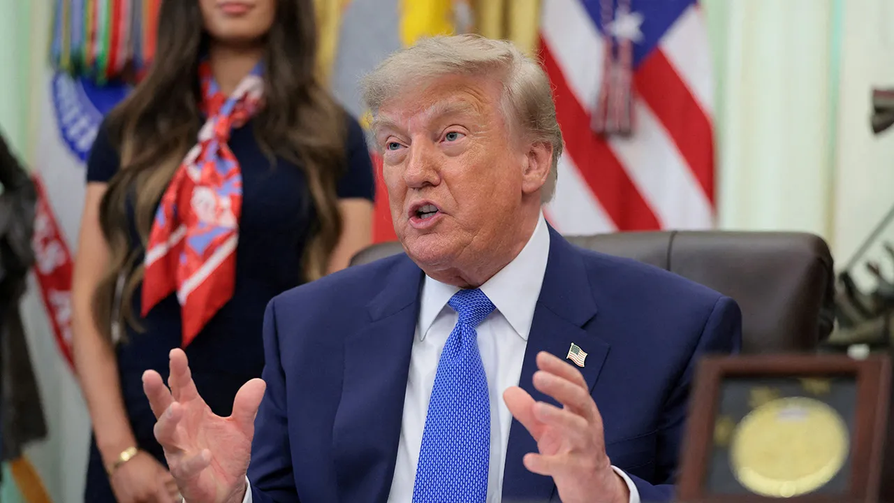 U.S. President Donald Trump speaks during an event to sign an executive order regarding vaccine flexibility, in the Oval Office at the White House in Washington, D.C., U.S., August 10, 2026. REUTERS/Kylie Cooper
