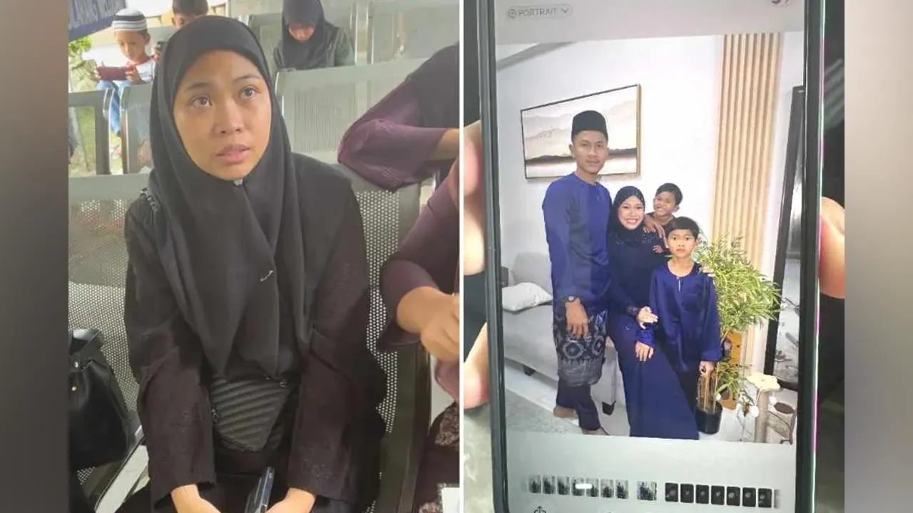Gambar kiri: Nurul Jannah. Gambar kanan: Foto kenangan hari raya mereka sekeluarga. -- SINAR HARIAN