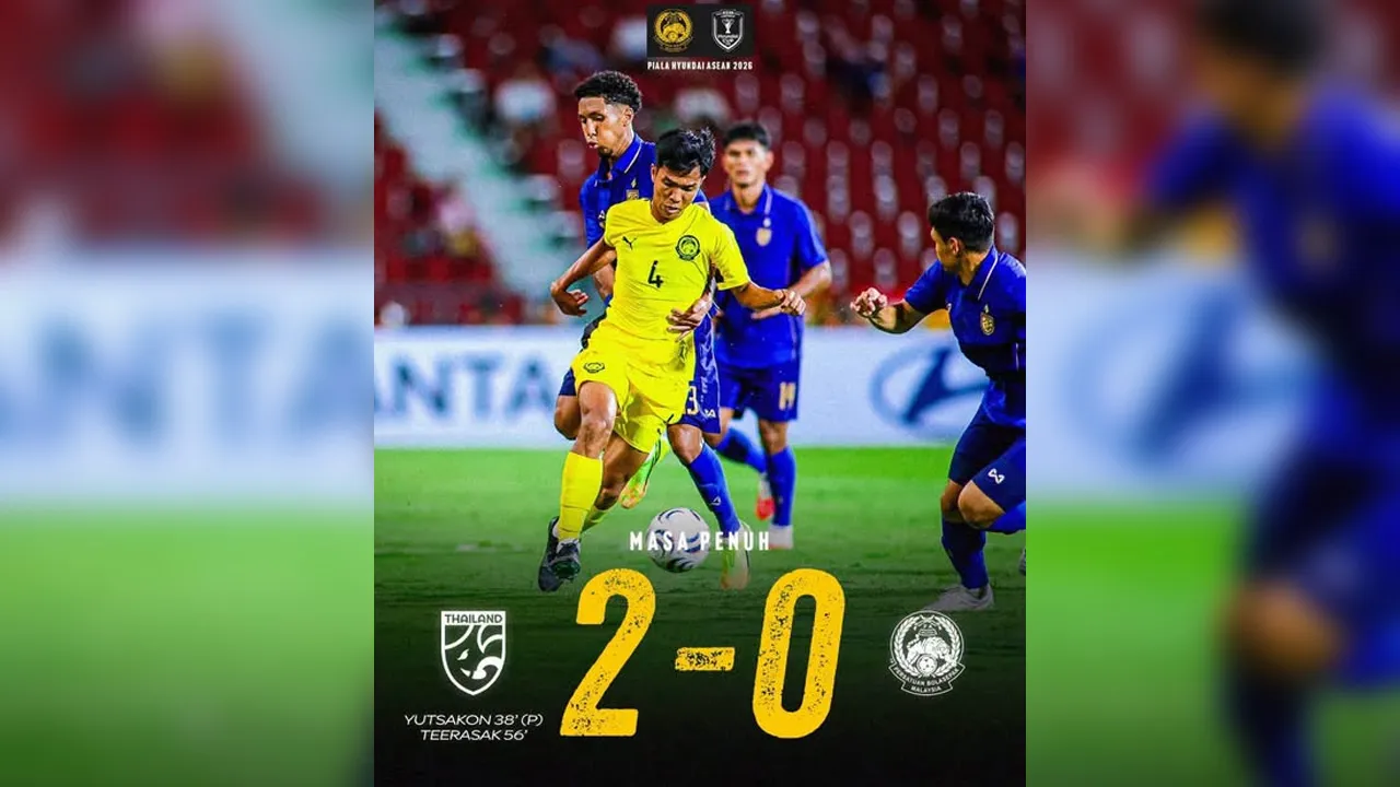 Full Time | Piala AFF: Thailand 🇹🇭 2-0 Malaysia 🇲🇾 Good game, nice try, boys! 💛🇲🇾 Kita buat lain! Perjalanan masih belum tamat!_FB HarimauMalaya