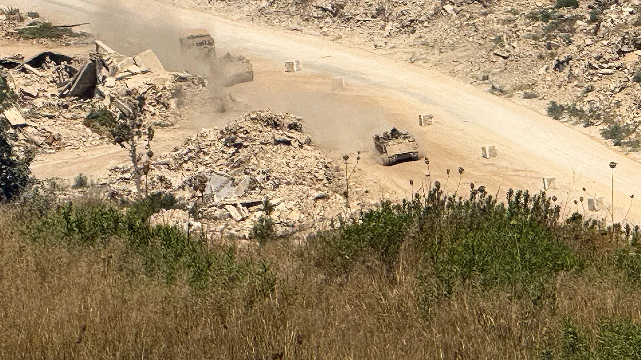 Israeli vehicles drive on a road in southern Lebanon, as seen from the Israeli side of the Israel-Lebanon border, in northern Israel, August 6, 2026. Picture taken with a mobile phone. REUTERS/Avi Ohayon