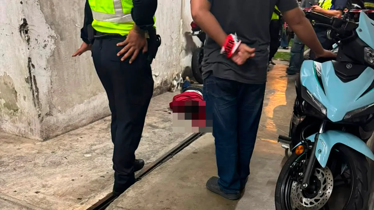 Polis, jatuh bangunan. Kredit: Media sosial