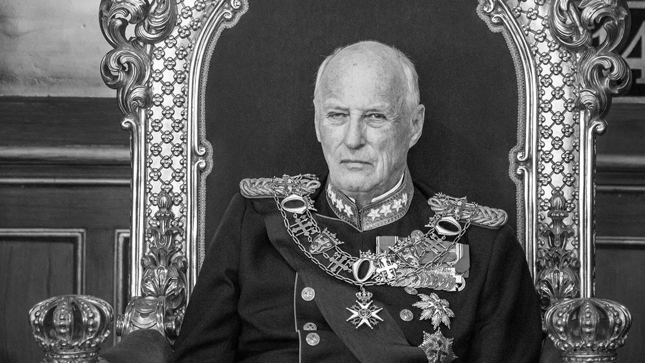 Norway's King Harald during the ceremonial opening of the 169th Storting, in Oslo, Norway, October 2, 2024. NTB/Ole Berg-Rusten via REUTERS ATTENTION EDITORS - THIS IMAGE WAS PROVIDED BY A THIRD PARTY. NORWAY OUT. NO COMMERCIAL OR EDITORIAL SALES IN NORWAY.